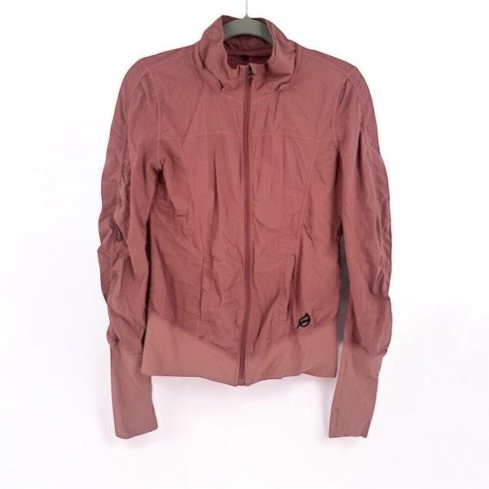 P'Tula Women's Anna Luxe Mock Neck Long Sleeve Full Zip Jacket Ash Rose Small